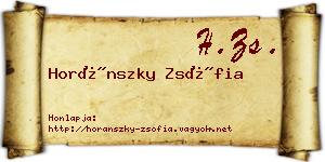 Horánszky Zsófia névjegykártya